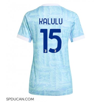 Zenski Nogometni Dres Juventus Pierre Kalulu #15 Gostujuci 2025-26 Kratak Rukav Zenski Nogometni Dres Juventus Pierre Kalulu #15 Gostujuci 2025-26 Kratak Rukav